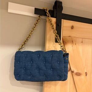 Zara purse - denim bag with gold chain